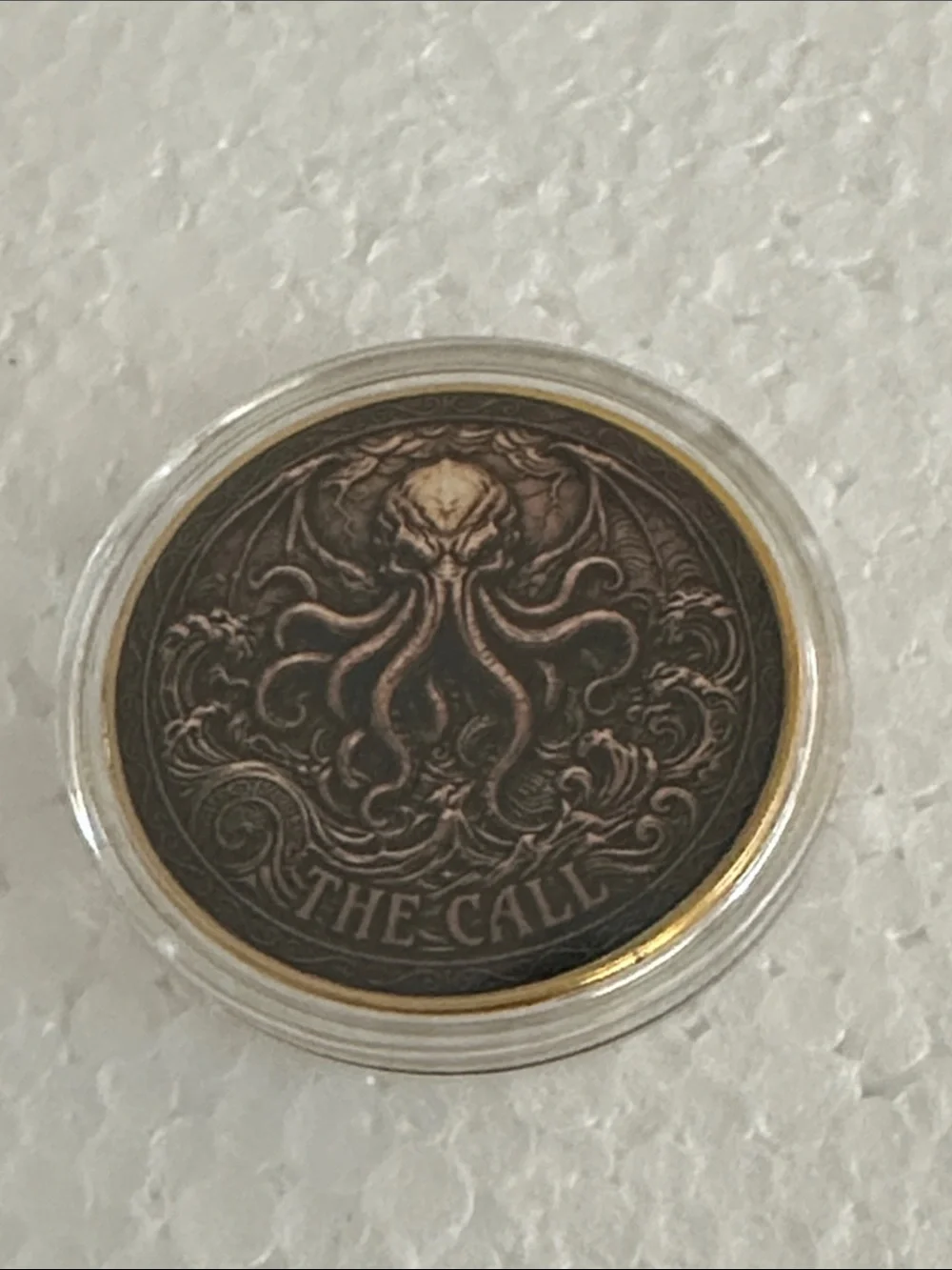 Black and Gold Cthulhu 'The Call' Decorative Coin - Collectible Accent